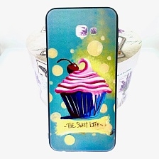 Чехол накладка BRF для SAMSUNG Galaxy J4 Core (SM-J410), силикон, рисунок Кекс с вишенкой.