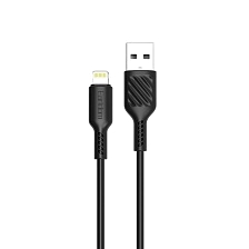 Кабель EARLDOM EC-171I Lightning 8 pin, 2.4A, длина 1 метр, цвет черный