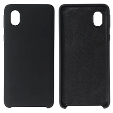 Чехол накладка Silicon Cover для SAMSUNG Galaxy A01 Core (SM-A013), силикон, бархат, цвет черный | РЕТРО 7