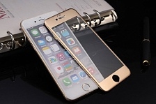 Защитное стекло "LP" для iPhone 6/6s Tempered Glass 3D с рамкой 0,33 мм 9H (ударопрочное/золото).