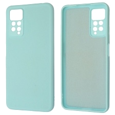 Чехол накладка для XIAOMI Redmi Note 11 Pro, Redmi Note 11 Pro 5G, силикон, бархат, цвет светло голубой