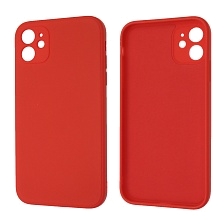 Чехол накладка для APPLE iPhone 11, силикон, бархат, цвет красный