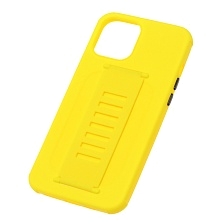 Чехол накладка LADDER NANO для APPLE iPhone 12 PRO MAX (6.7), силикон, держатель, цвет желтый