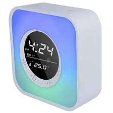 Портативная колонка, ночник, будильник KISONLI Q6A, RGB подсветка, цвет белый