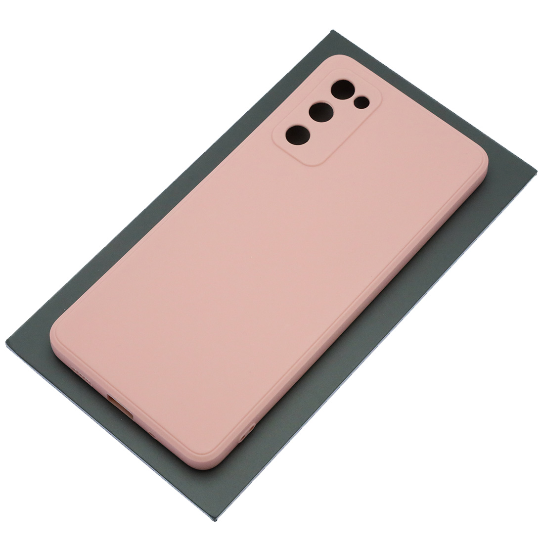 Чехол накладка для SAMSUNG Galaxy S20 FE, силикон, бархат, цвет розовый песок