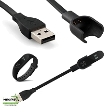 Зарядный кабель для XIAOMI Mi Band 2, тип колодка, цвет черный.