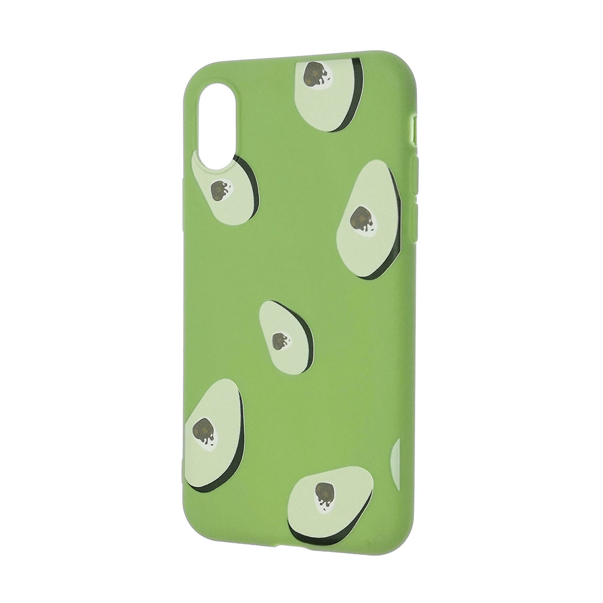 Чехол накладка для APPLE iPhone X, iPhone XS, силикон, матовый, рисунок Зеленый авокадо.
