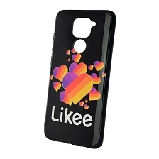 Чехол накладка для XIAOMI Redmi Note 9, силикон, рисунок Likee Black.