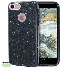 Чехол накладка Shine для APPLE iPhone 7, iPhone 8, силикон, блестки, цвет черный