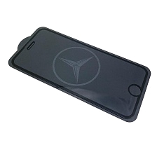 Защитное стекло "9D" GLASS FULL GLUE для APPLE iPhone 7 / 8 (4.7"), с рисунком лого Mercedes-Benz, цвет канта черный.