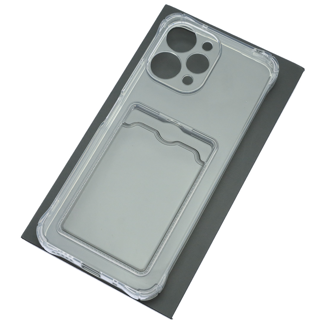 Чехол накладка CARD CASE для XIAOMI Redmi 12 4G, силикон, защита камеры, отдел для карт, цвет прозрачный