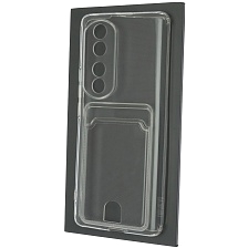 Чехол накладка CARD CASE для Honor 70 Pro, силикон, отдел для карт, цвет прозрачный Чехол накладка CARD CASE для Honor 70 Pro, силикон, отдел для карт, цвет прозрачный