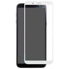 Защитное стекло 5D Full Glass /полный экран, упак-картон/ для SAMSUNG Galaxy A6 / J6 (2018) белый.