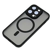 Чехол накладка Camelia с поддержкой MagSafe для APPLE iPhone 14 Pro, защита камеры, силикон, матовый, цвет черный Чехол накладка Camelia с поддержкой MagSafe для APPLE iPhone 14 Pro, защита камеры, силикон, матовый, цвет черный