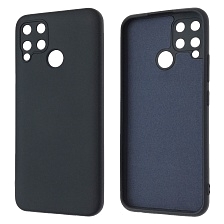 Чехол накладка NANO для Realme C15, силикон, бархат, матовый, цвет темно синий