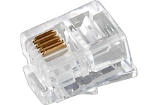Телефонный разъем-коннектор REXANT UTP, RJ-14 (6P4C), RJ-11, CAT 3 05-1012