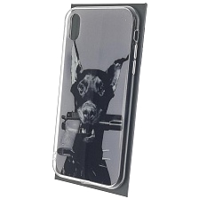 Чехол накладка для APPLE iPhone XR, силикон, рисунок Доберман