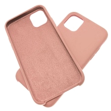 Чехол накладка Silicon Case для APPLE iPhone 11 Pro MAX 2019, силикон, бархат, цвет светло розовый