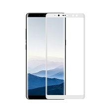 Защитное стекло "5D" GLASS FULL GLUE для SAMSUNG Galaxy A8 Plus (SM-A730), цвет канта белый.