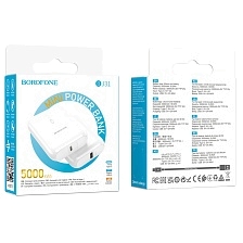Внешний портативный аккумулятор, Power Bank BOROFONE BJ31 Level, 5000 mAh, цвет белый (распродажа -30%)