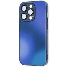 Чехол накладка с поддержкой MagSafe для APPLE iPhone 14 Pro (6.1"), силикон, стекло, защита камеры, цвет темно синий