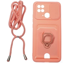 Чехол накладка MULTI FUNCTION 4 в 1 для XIAOMI Redmi 10C, XIAOMI POCO C40, силикон, цвет персиковый