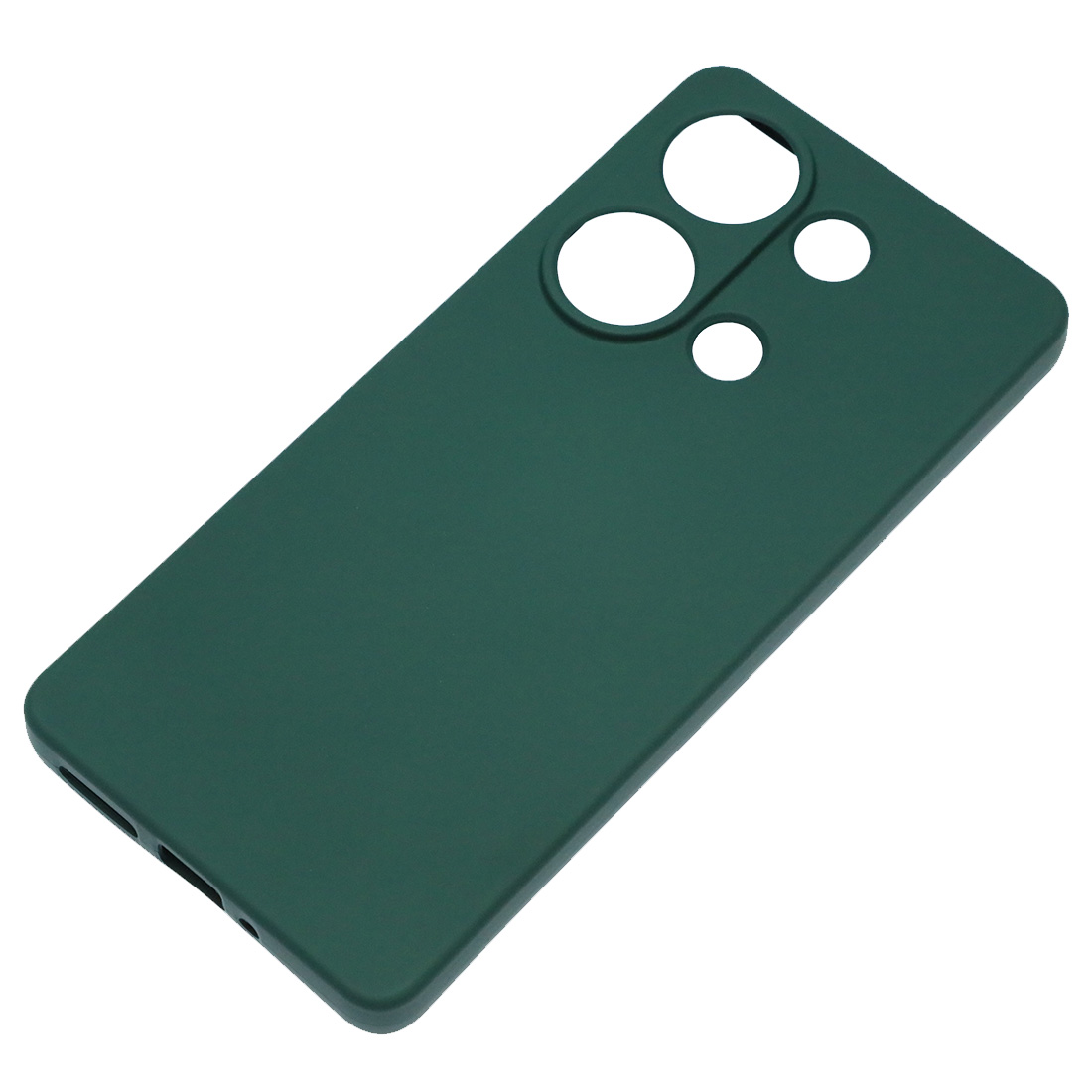 Чехол накладка NANO для XIAOMI Redmi Note 13 Pro 4G, POCO M6 Pro 4G, защита камеры, силикон, бархат, цвет темно зеленый