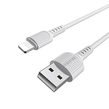 Кабель BOROFONE BX16 Easy Lightning 8 pin, 2A, длина 1 метр, силикон, цвет белый