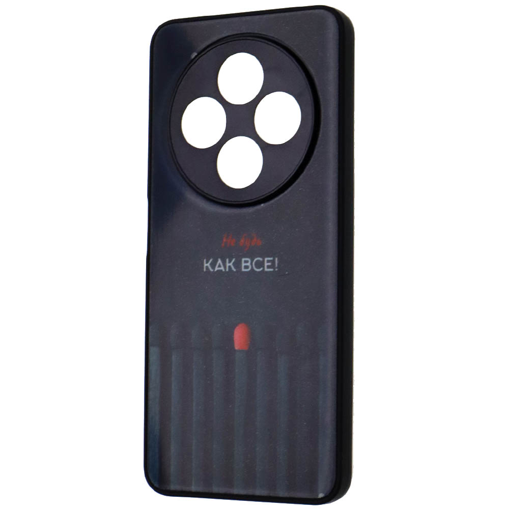 Чехол накладка для XIAOMI Redmi 14C, POCO C75 пластик, силикон, защита камеры, рисунок Не будь КАК ВСЕ!