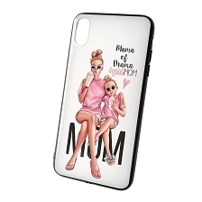 Чехол накладка для APPLE iPhone XS MAX, силикон, рисунок Mama of Drama girlMOM.