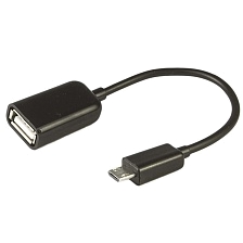 OTG переходник, адаптер, конвертер MRM KY-168 на Micro-USB, длина кабеля 15 см, цвет черный