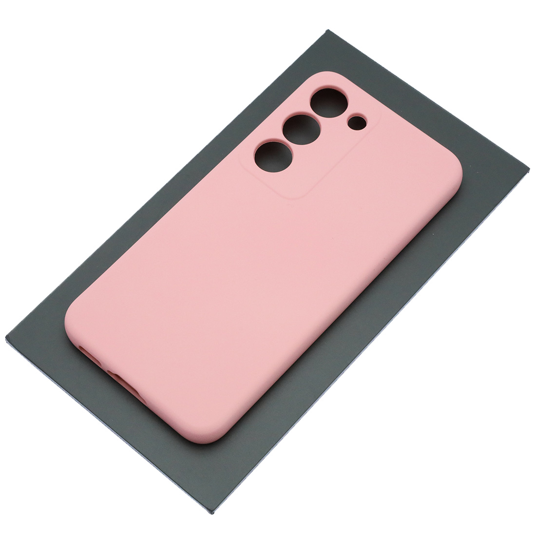 Чехол накладка Silicon Cover для SAMSUNG Galaxy S23, защита камеры, силикон, бархат, цвет розовый