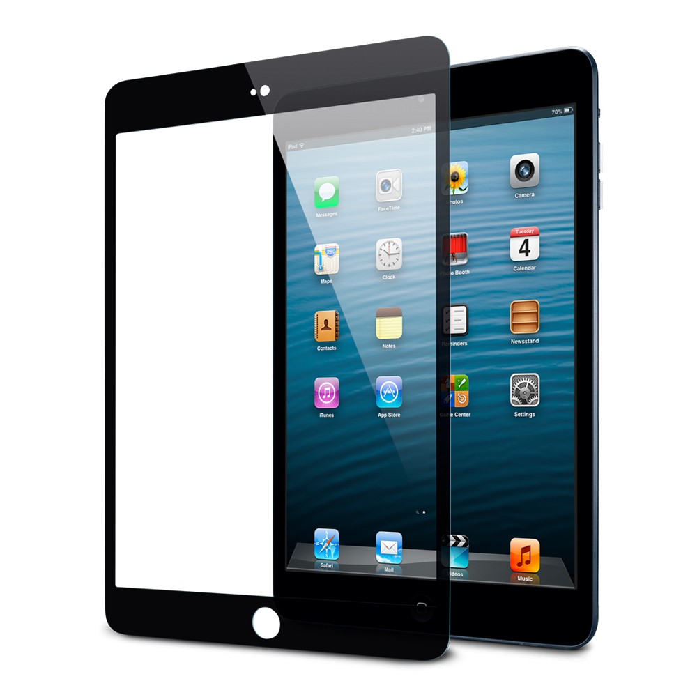 Защитное стекло 5D FULL GLUE для APPLE iPad 2 (A1395, A1396, A1397) / iPad 3 (A1416, A1430, A1403) / iPad 4 (A1458, A1459, A1460), цвет канта черный.