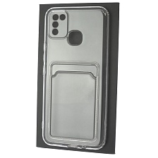 Чехол накладка CARD CASE для INFINIX HOT 10 Lite, силикон, отдел для карт, цвет прозрачный