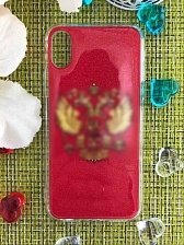 Чехол накладка для APPLE iPhone X, XS, силикон, рисунок герб России.