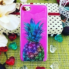 Чехол накладка для APPLE iPhone 7, 8, силикон, рисунок разноцветный ананас.