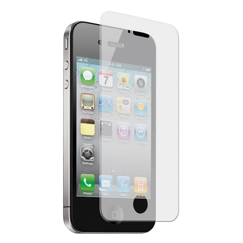 Защитное стекло для APPLE iPhone 4/4S матовое прозрачное/ударопрочное GPS.