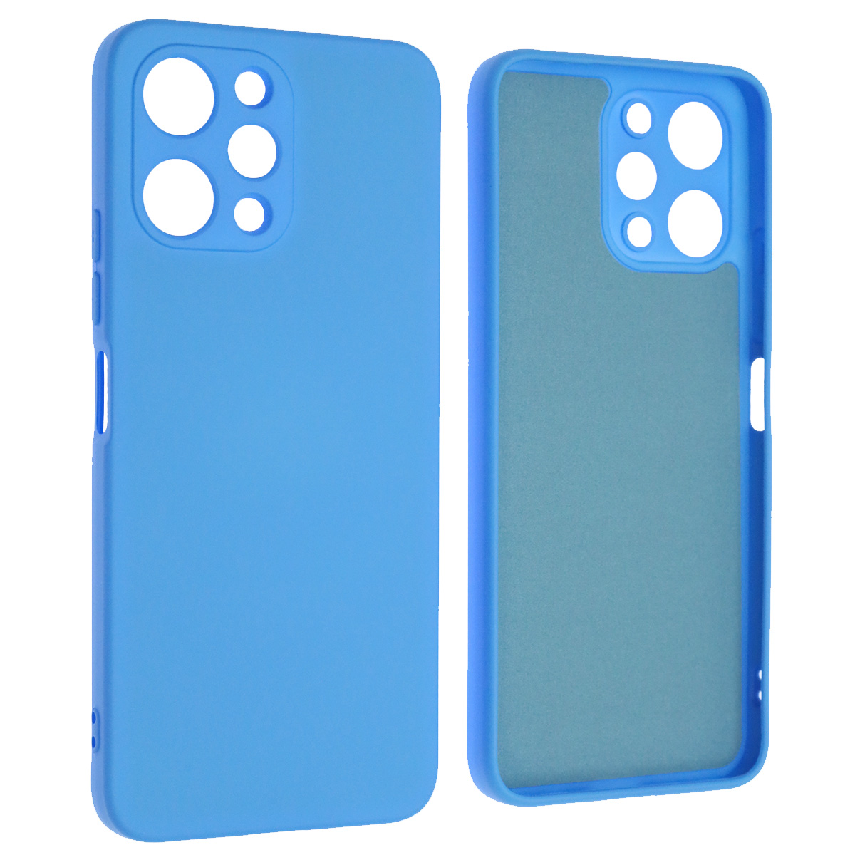Чехол накладка NANO для XIAOMI Redmi 12 4G, защита камеры, силикон, бархат, цвет голубой