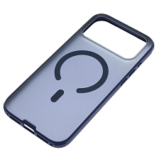Чехол накладка NEW с поддержкой Magsafe для APPLE iPhone 17 Pro Max, iPhone 18 Pro Max, матовый, силикон, пластик, цвет прозрачно синий
