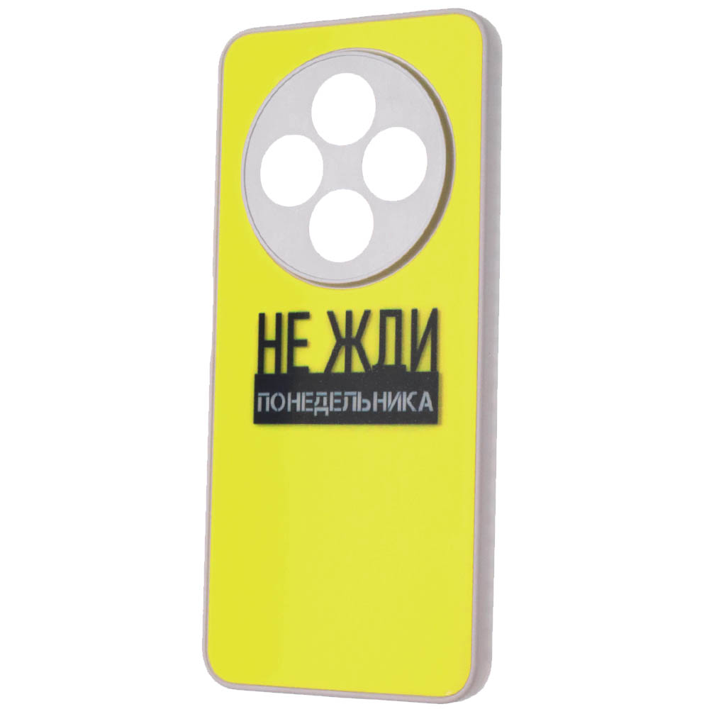 Чехол накладка для XIAOMI Redmi 14C, POCO C75 пластик, силикон, защита камеры, рисунок НЕ ЖДИ понедельника