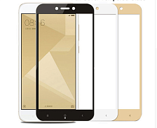 Защитное стекло 2D для Xiaomi RedMi Note 5A Prime в техпаке, цвет золото.