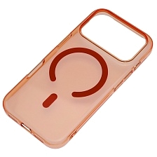 Чехол накладка KWI-NI с поддержкой MagSafe для APPLE iPhone 17 Pro Max, пластик, прозрачный, цвет оранжевый