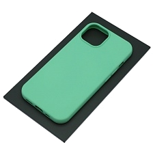 Чехол накладка Silicon Case для APPLE iPhone 15 (6.1"), силикон, бархат, цвет бирюзовый Чехол накладка Silicon Case для APPLE iPhone 15 (6.1"), силикон, бархат, цвет бирюзовый