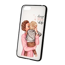 Чехол накладка для HUAWEI HONOR 7A, Y5 2018, Y5 PRIME, силикон, рисунок LOVIN THE MOM LOVE.