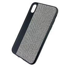 Чехол накладка для APPLE iPhone X, XS, силикон, комбинированный, цвет черно серый.