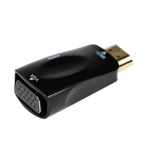 Переходник TELECOM TTC4021B HDMI на VGA (SVGA) + AUX разъем, цвет черный