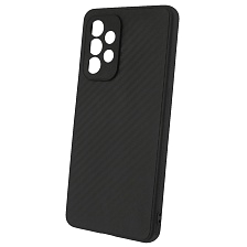 Чехол накладка для SAMSUNG Galaxy A53, силикон, карбон, цвет черный
