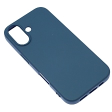 Чехол накладка NANO для APPLE iPhone 16 (6.1"), силикон, бархат, цвет темно синий