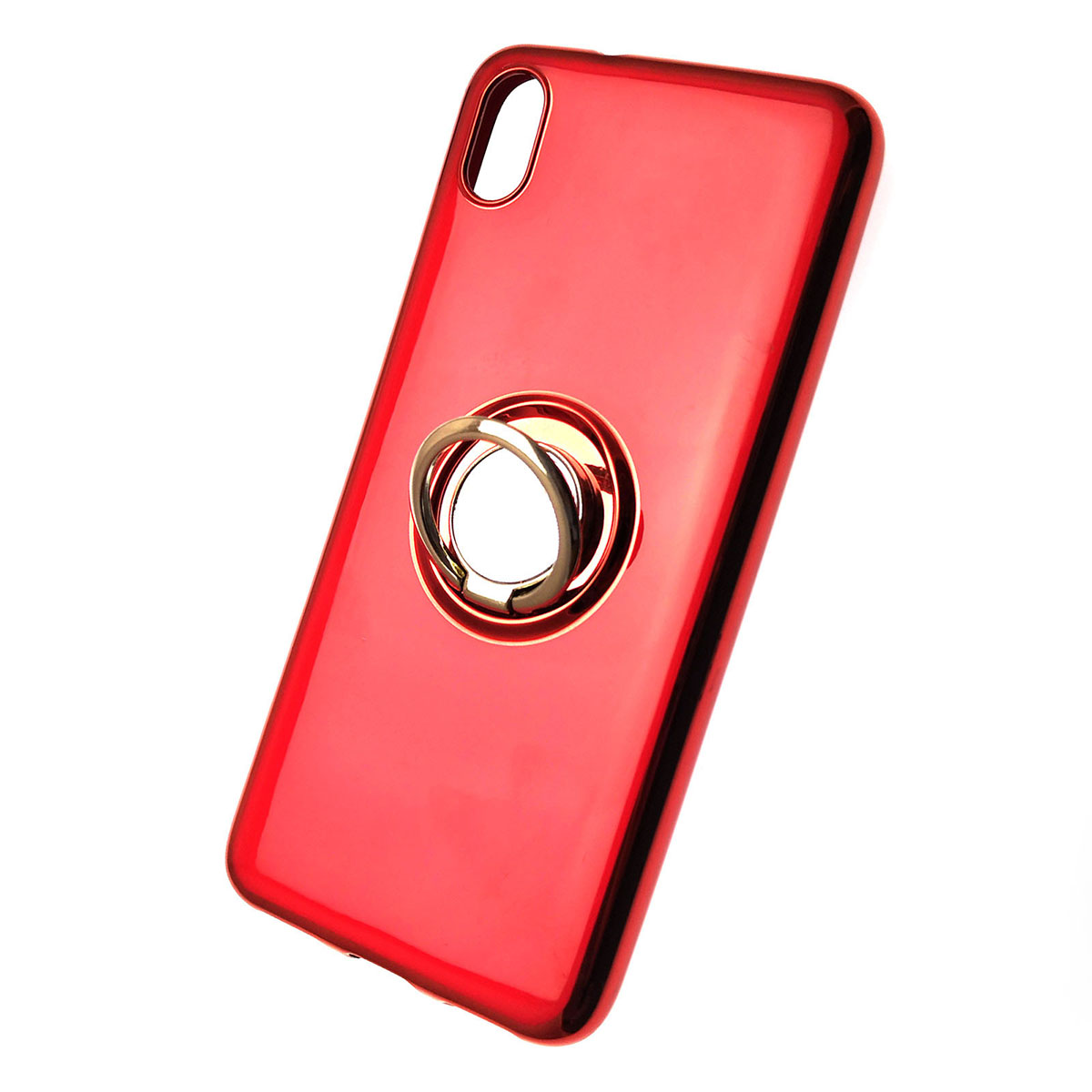 Чехол накладка для XIAOMI Redmi 7A, силикон, кольцом держатель, цвет красный.