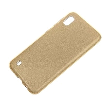 Чехол накладка Shine для SAMSUNG Galaxy A10 (SM-A105), силикон, блестки, цвет золотистый